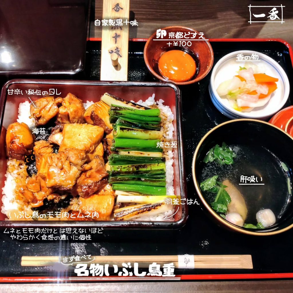 いぶし鳥 一香の名物いぶし鳥重の定食
