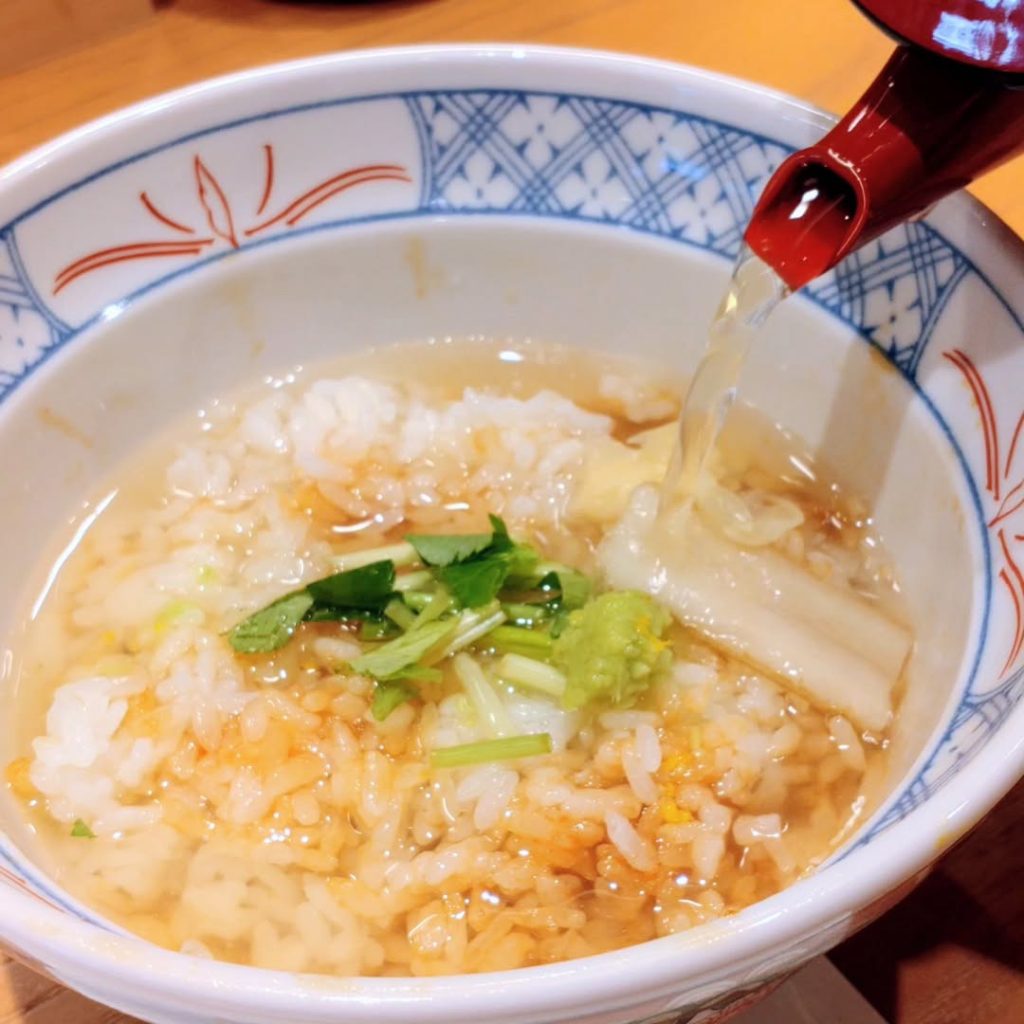 天丼まきの 京都三条店の出汁茶漬け