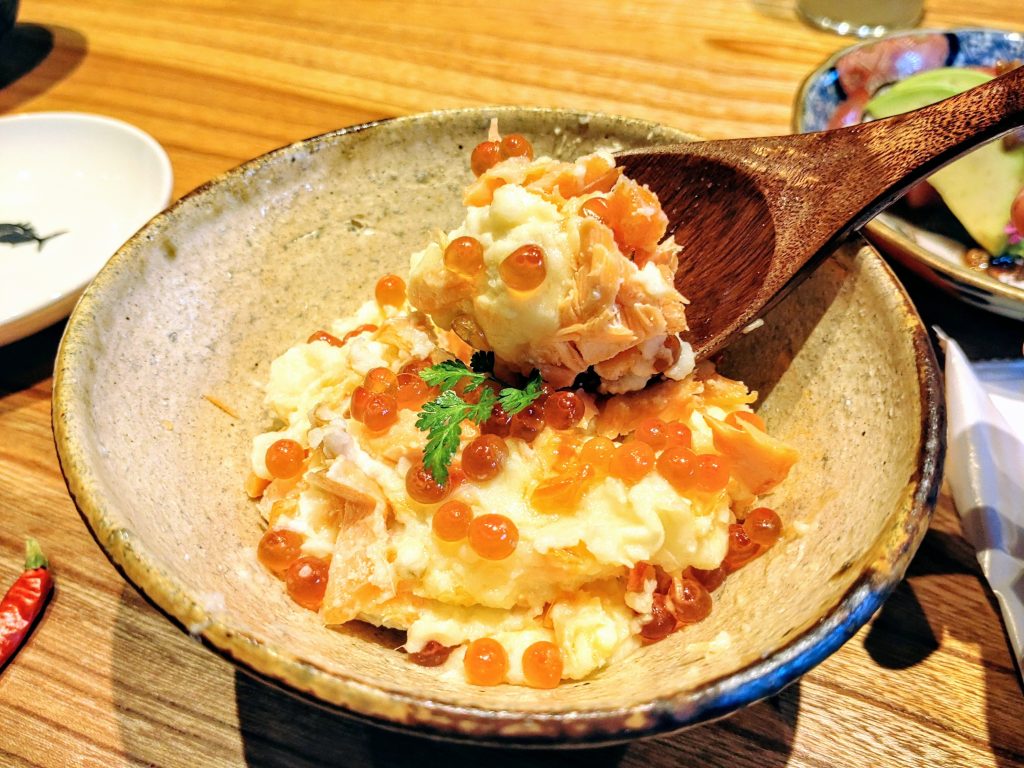 野菜と魚en 焼き鮭と燻製チーズポテトサラダ