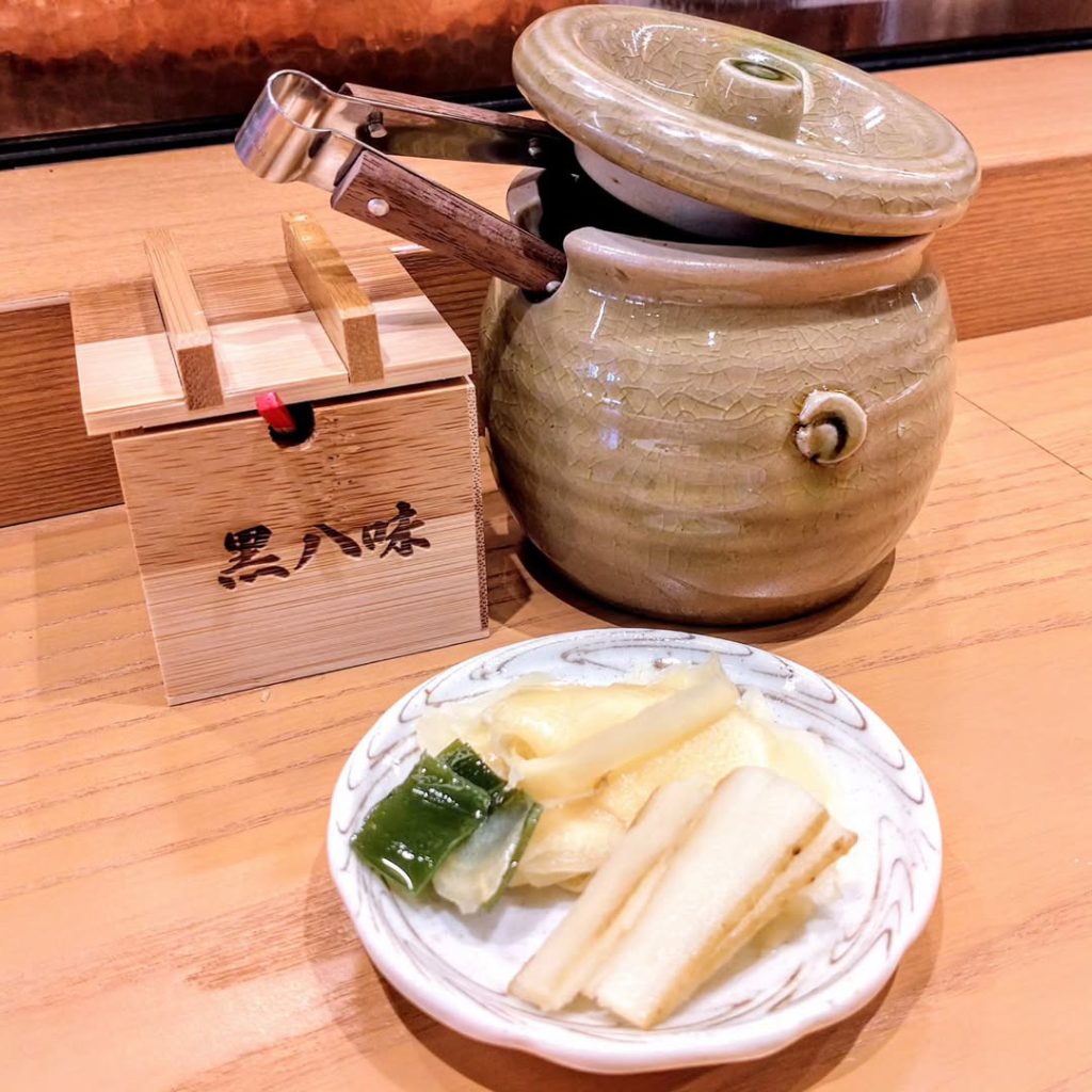 天丼まきの 京都三条店の甘酢漬け