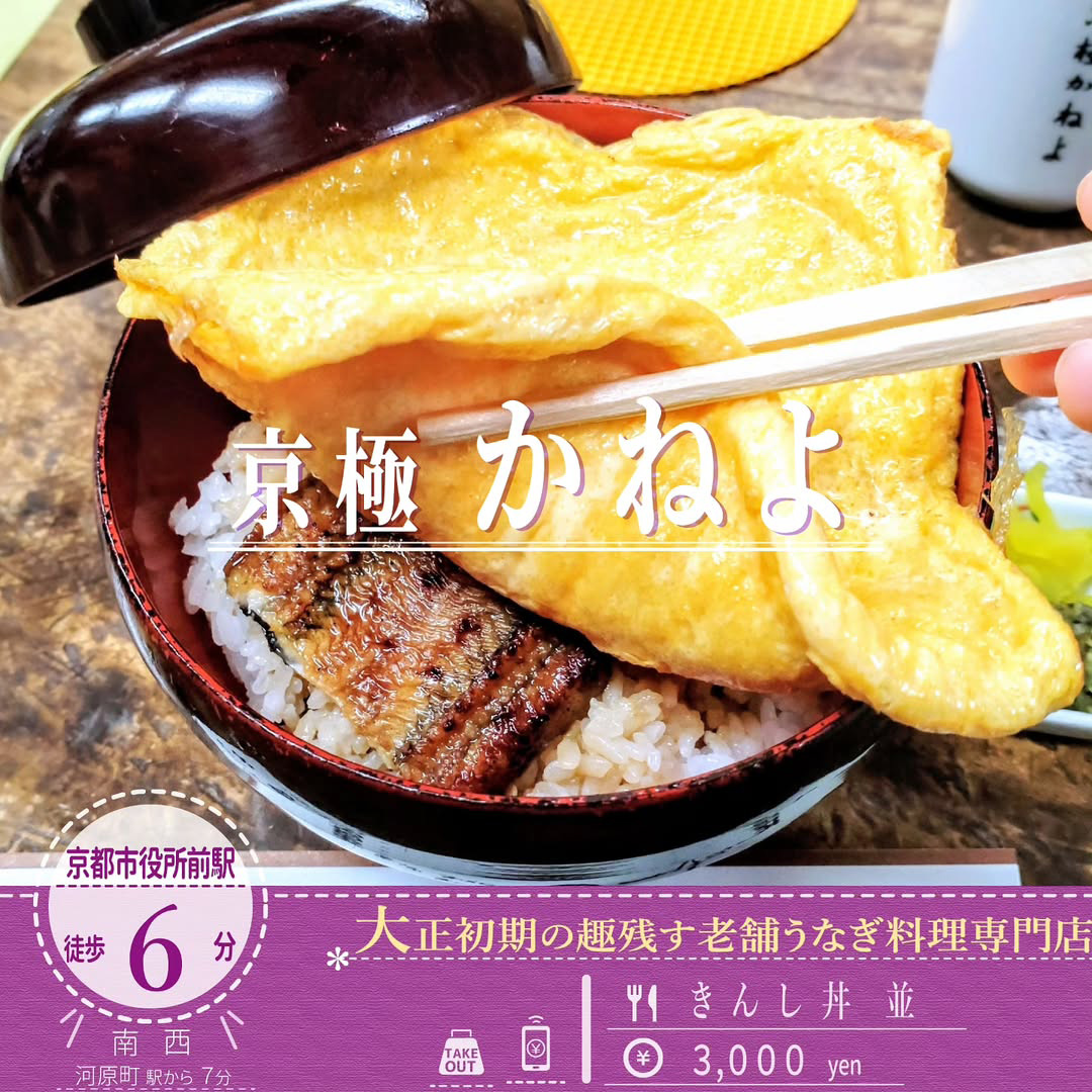 器から卵焼きがはみ出る大きさ！「京極かねよ」のふっくらと香ばしい鰻を楽しむ「きんし丼」