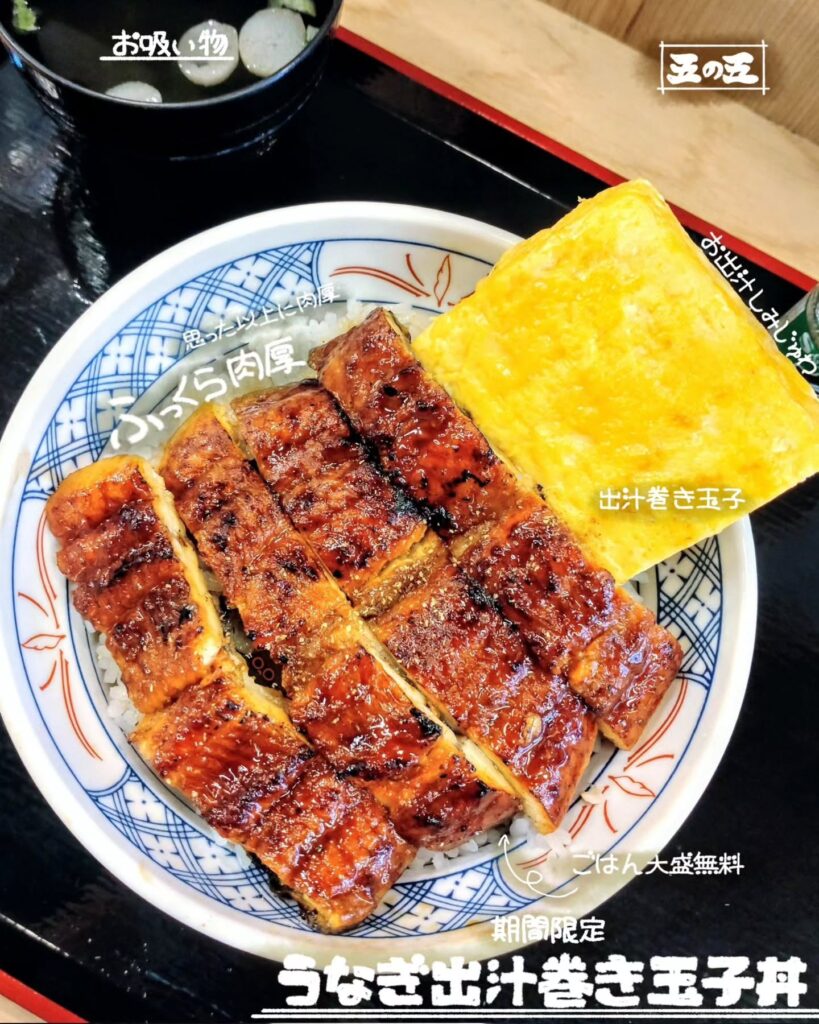 五の五 河原町三条店のうなぎ出汁巻き玉子丼