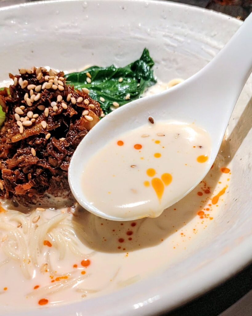 鯛めし 鯛そば 鯛やの冷やし鯛担々麺のスープ