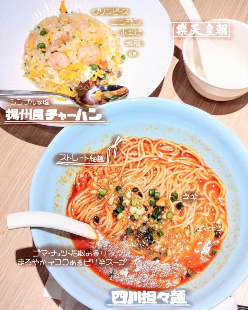 Paradise Dynasty（パラダイスダイナスティ） 京都四条店の四川担々麺と揚州風チャーハン