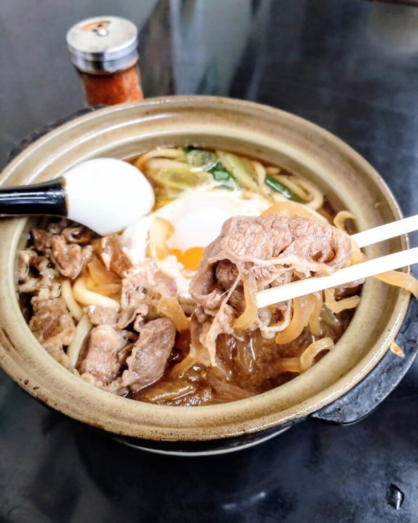 山の家の牛すき鍋うどんの牛肉