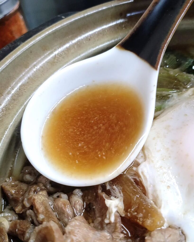 山の家の牛すき鍋うどんの出汁